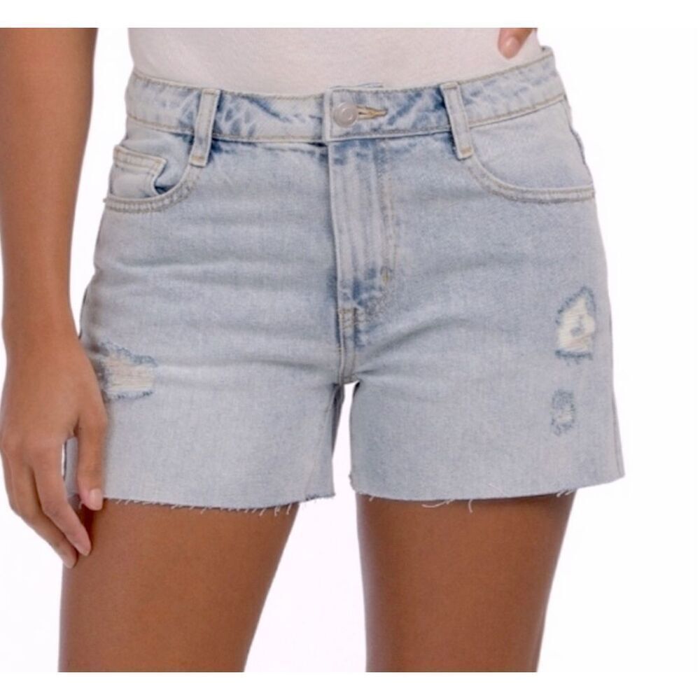 Avec Le Filles High Waisted Distressed‎ Jean Cut Off Shorts Size 29